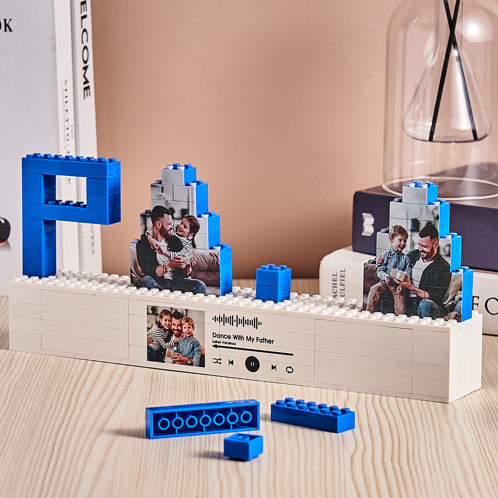 Rompecabezas De Ladrillos Para Construir Con Foto De Papá Personalizados, Código De Spotify, Bloque De Foto Musical, Regalos Para El Día Del Padre - CustWitES
