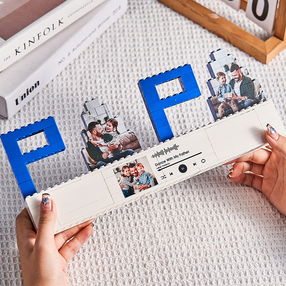 Rompecabezas De Ladrillos Para Construir Con Foto De Papá Personalizados, Código De Spotify, Bloque De Foto Musical, Regalos Para El Día Del Padre - CustWitES