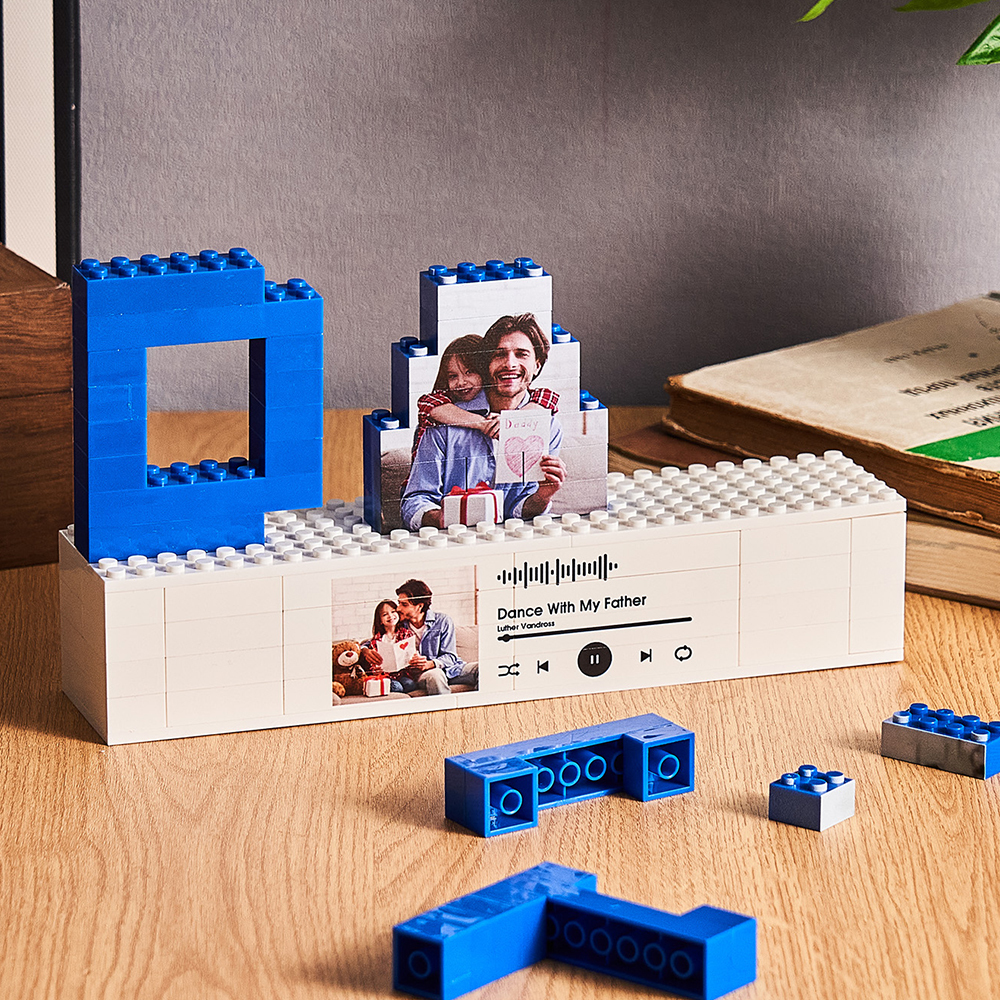 Rompecabezas De Ladrillos Para Construir Con Foto De Papá Personalizados, Código De Spotify, Bloque De Foto Musical, Regalos Para El Día Del Padre - CustWitES