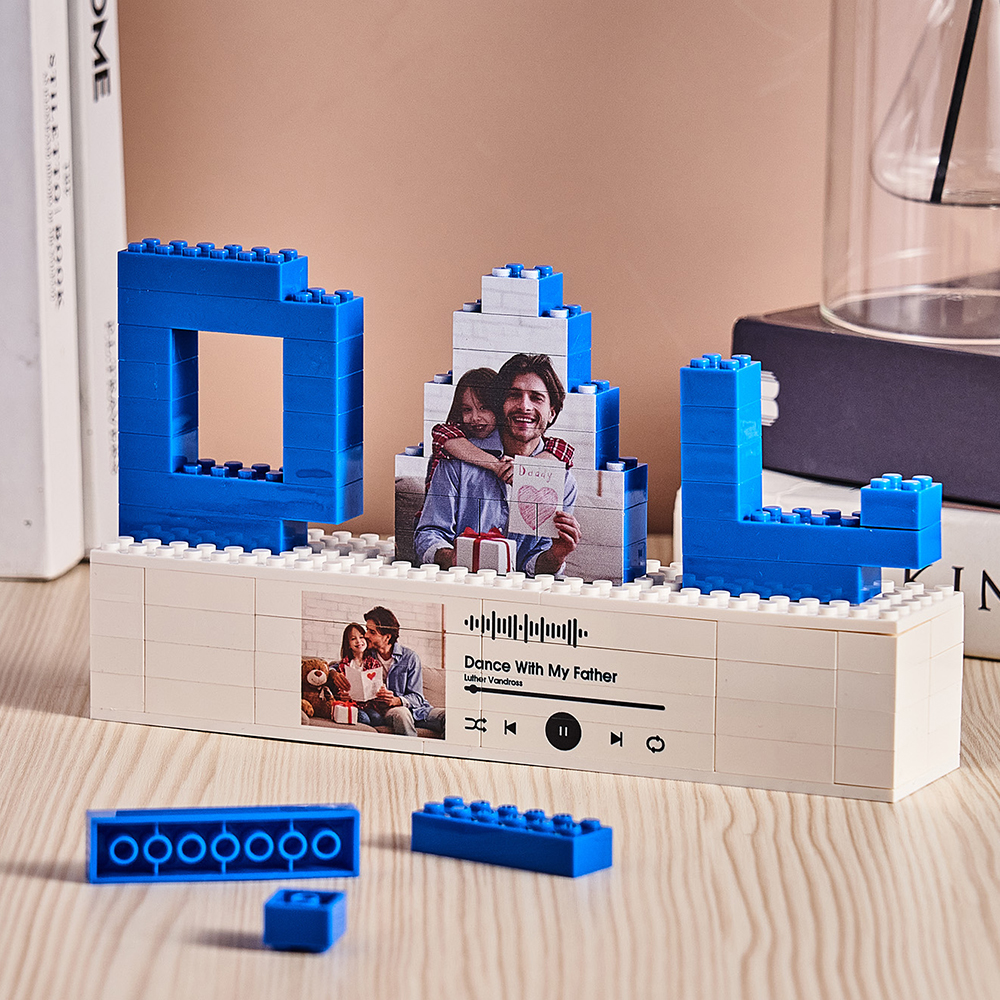 Rompecabezas De Ladrillos Para Construir Con Foto De Papá Personalizados, Código De Spotify, Bloque De Foto Musical, Regalos Para El Día Del Padre - CustWitES