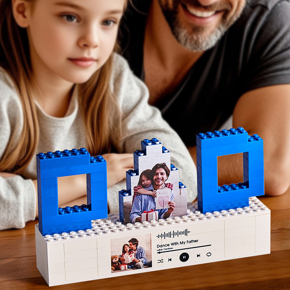 Rompecabezas De Ladrillos Para Construir Con Foto De Papá Personalizados, Código De Spotify, Bloque De Foto Musical, Regalos Para El Día Del Padre - CustWitES