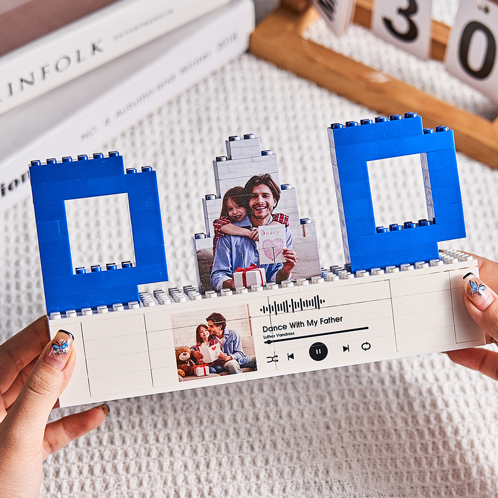 Rompecabezas De Ladrillos Para Construir Con Foto De Papá Personalizados, Código De Spotify, Bloque De Foto Musical, Regalos Para El Día Del Padre - CustWitES