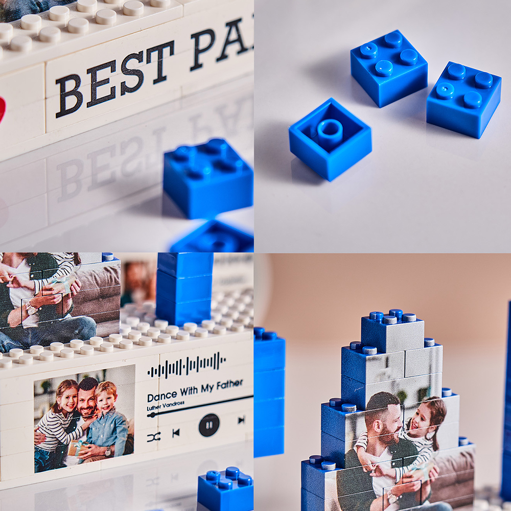 Rompecabezas De Ladrillos Para Construir Con Foto De Papá Personalizados, Código De Spotify, Bloque De Foto Musical, Regalos Para El Día Del Padre - CustWitES