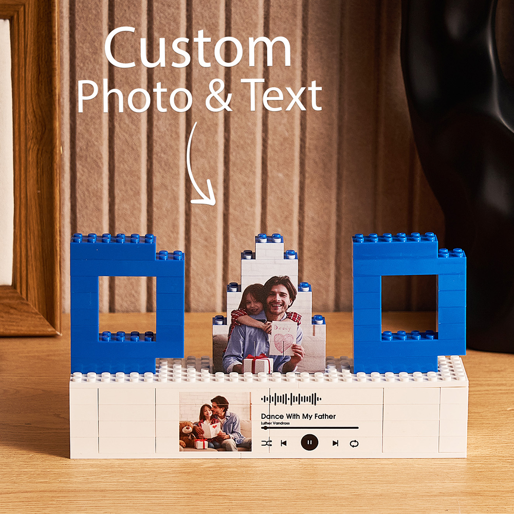 Rompecabezas De Ladrillos Para Construir Con Foto De Papá Personalizados, Código De Spotify, Bloque De Foto Musical, Regalos Para El Día Del Padre - CustWitES