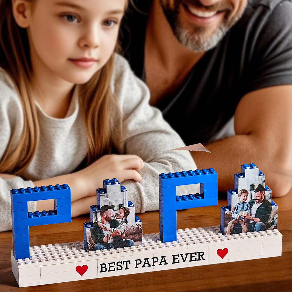 Rompecabezas De Ladrillos Para Construir Con Foto De Papá Personalizados, Bloque De Foto Con Texto Personalizado, Regalos Para El Día Del Padre - CustWitES