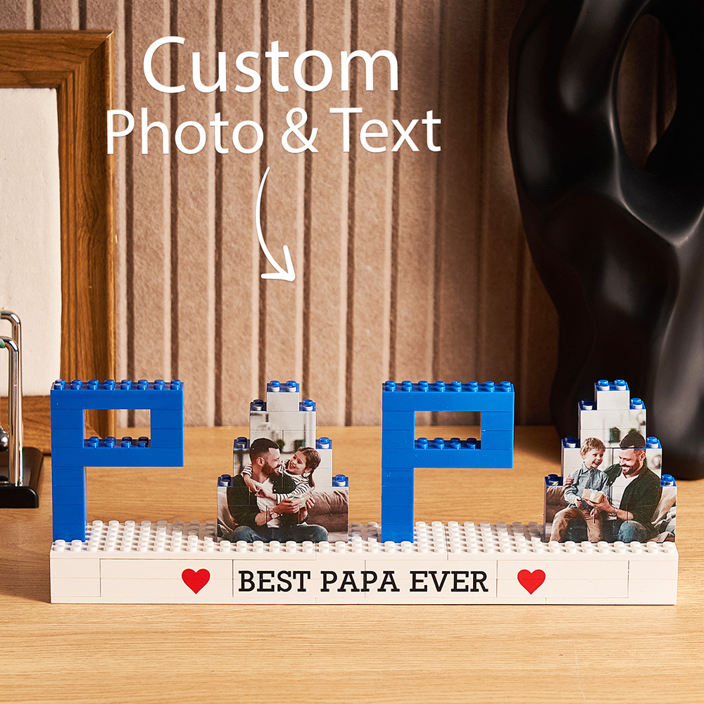 Rompecabezas De Ladrillos Para Construir Con Foto De Papá Personalizados, Bloque De Foto Con Texto Personalizado, Regalos Para El Día Del Padre - CustWitES