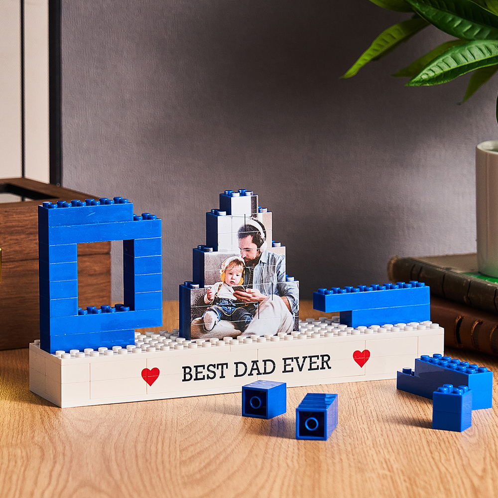 Rompecabezas De Ladrillos Para Construir Con Foto De Papá Personalizados, Bloque De Foto Con Texto Personalizado, Regalos Para El Día Del Padre - CustWitES