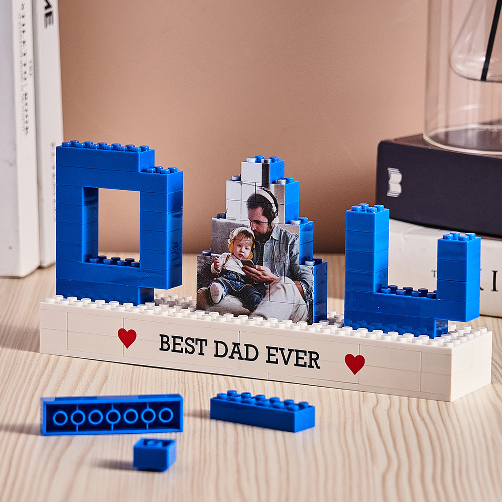 Rompecabezas De Ladrillos Para Construir Con Foto De Papá Personalizados, Bloque De Foto Con Texto Personalizado, Regalos Para El Día Del Padre - CustWitES