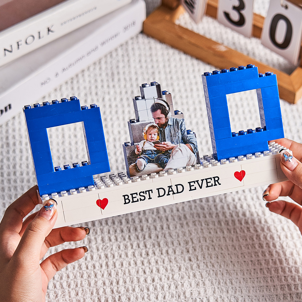 Rompecabezas De Ladrillos Para Construir Con Foto De Papá Personalizados, Bloque De Foto Con Texto Personalizado, Regalos Para El Día Del Padre - CustWitES