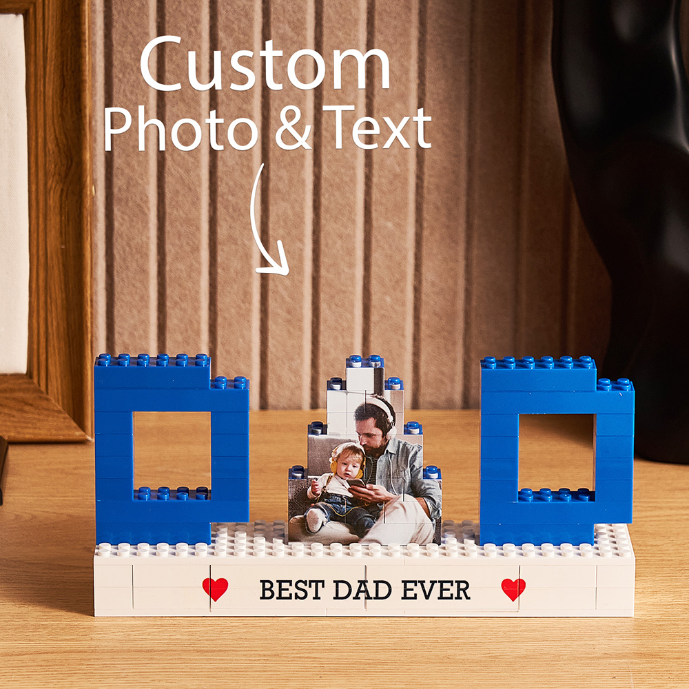Rompecabezas De Ladrillos Para Construir Con Foto De Papá Personalizados, Bloque De Foto Con Texto Personalizado, Regalos Para El Día Del Padre - CustWitES