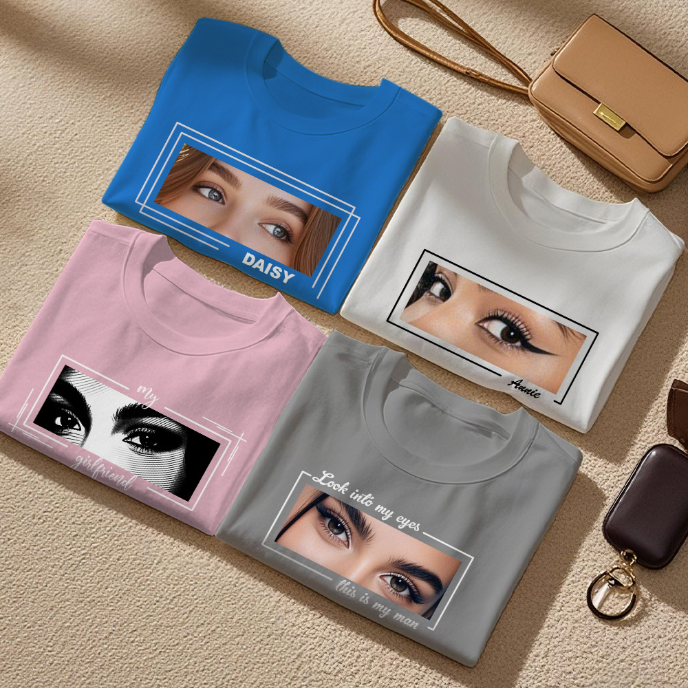 Sudadera Con Capucha De Ojos Personalizada. Camiseta Con Ojos De Un Ser Querido. Camiseta Con Ilustraciones De Ojos Personalizadas. Boceto De Ojos Único A Partir De Una Foto. Regalo Para Ella. - CustWitES