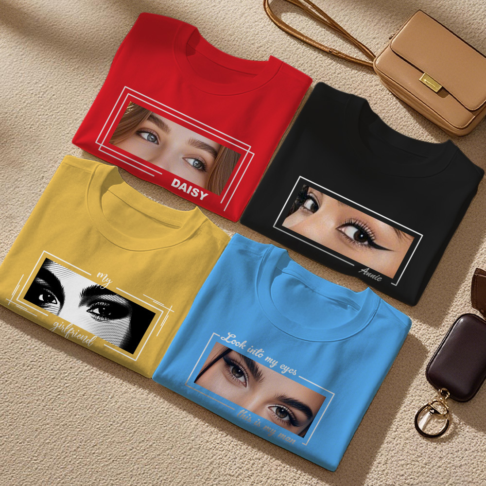 Sudadera Con Capucha De Ojos Personalizada. Camiseta Con Ojos De Un Ser Querido. Camiseta Con Ilustraciones De Ojos Personalizadas. Boceto De Ojos Único A Partir De Una Foto. Regalo Para Ella. - CustWitES