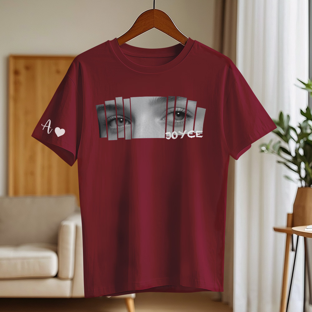 Camiseta De Ojos Personalizada, Camiseta De Ojos De Novia, Foto Y Nombre Personalizados - CustWitES