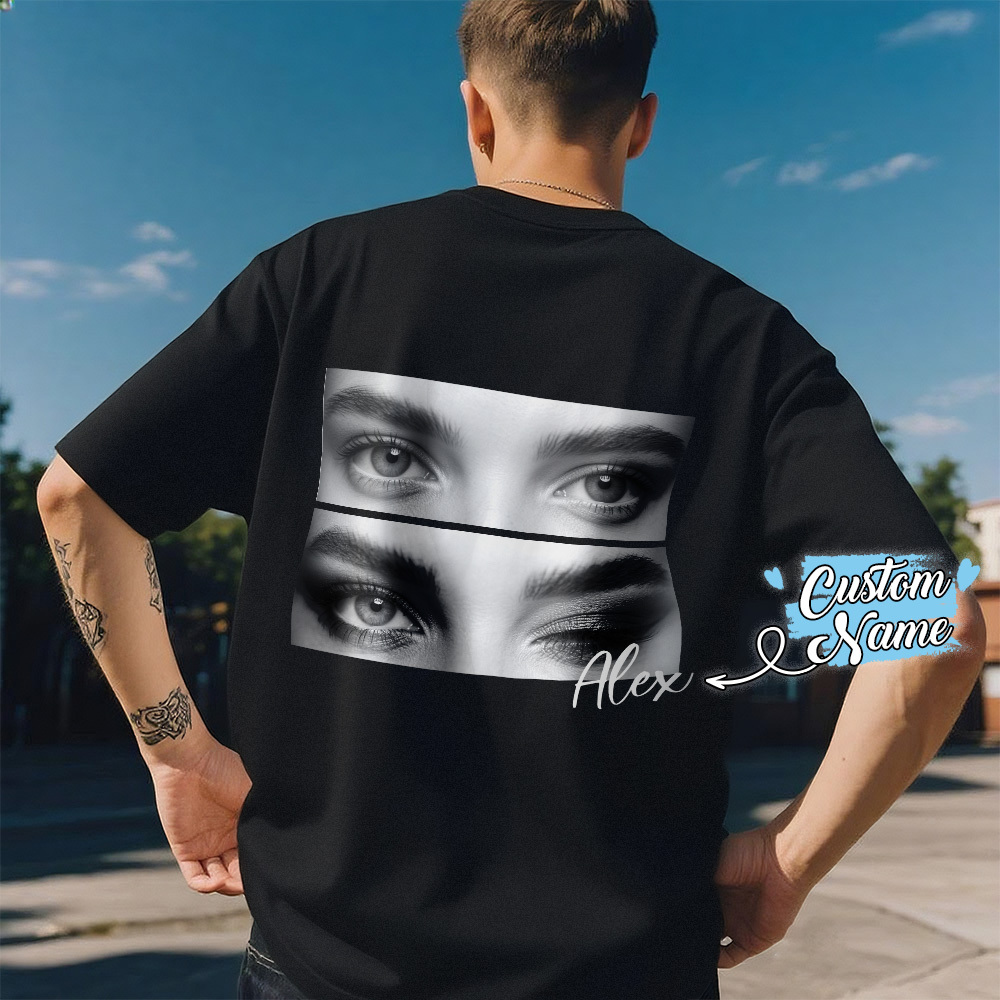 Custom Eyes Graphic T-Shirt - Unique Artistic Design for Fashion Lovers