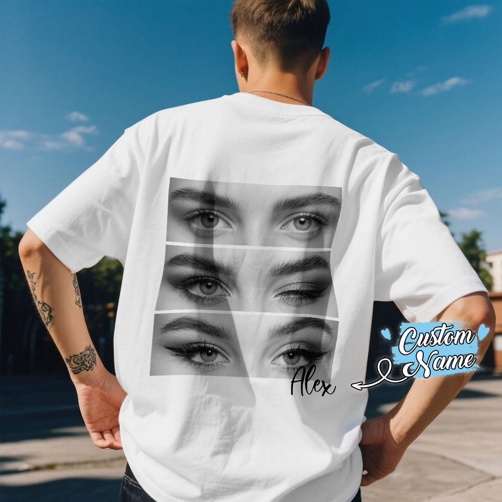 Custom Eyes Graphic T-Shirt - Unique Artistic Design for Fashion Lovers