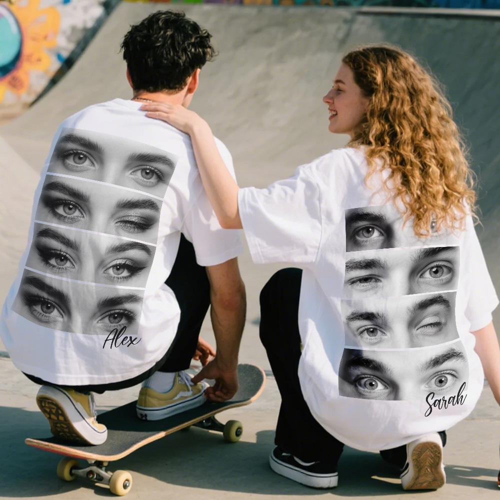 Custom Eyes Graphic T-Shirt - Unique Artistic Design for Fashion Lovers