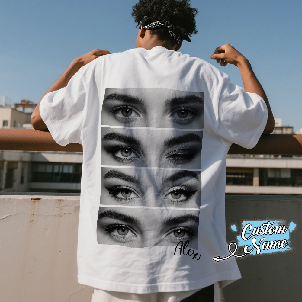 Custom Eyes Graphic T-Shirt - Unique Artistic Design for Fashion Lovers
