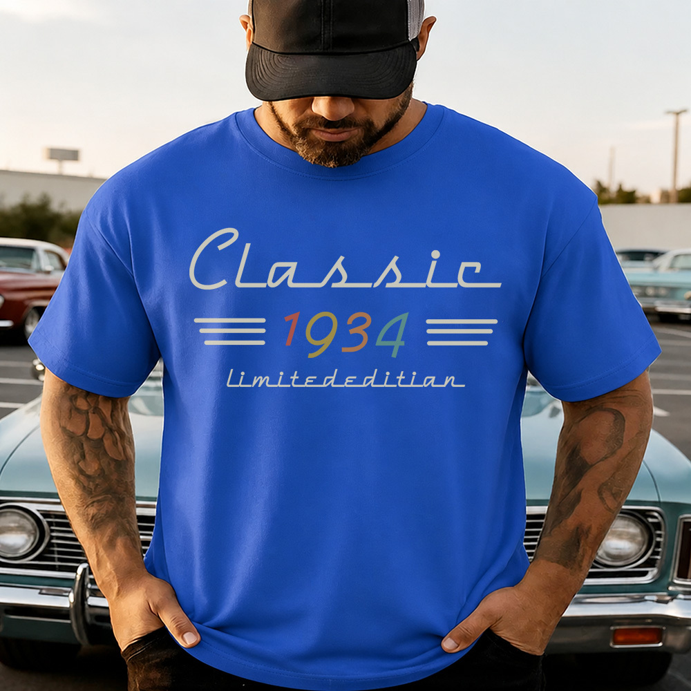 Camiseta Clásica Personalizada Con Gráfico Retro Del Año De Nacimiento, Regalo De Cumpleaños único Del Año Personalizado Para Papá - CustWitES