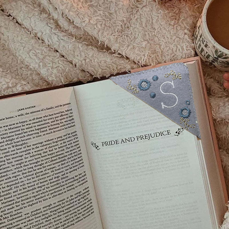 Personalized Bookmark with Initial Custom Embroidered Bookmark Gift for Book Lovers - CustWitUK