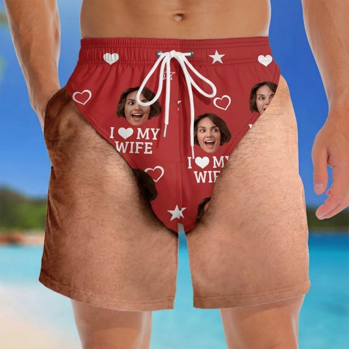 Custom Funny Patriotic Men Swim Trunks - Personalized Summer Vacation And Travel Gifts For Men - Freedom And Chill