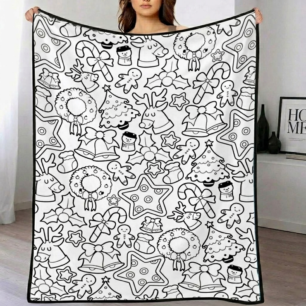 Manta De Arte Creativo DIY, árbol De Navidad, Manta De Arte Lavable Personalizable Que No Destiñe Para Niños Y Adultos