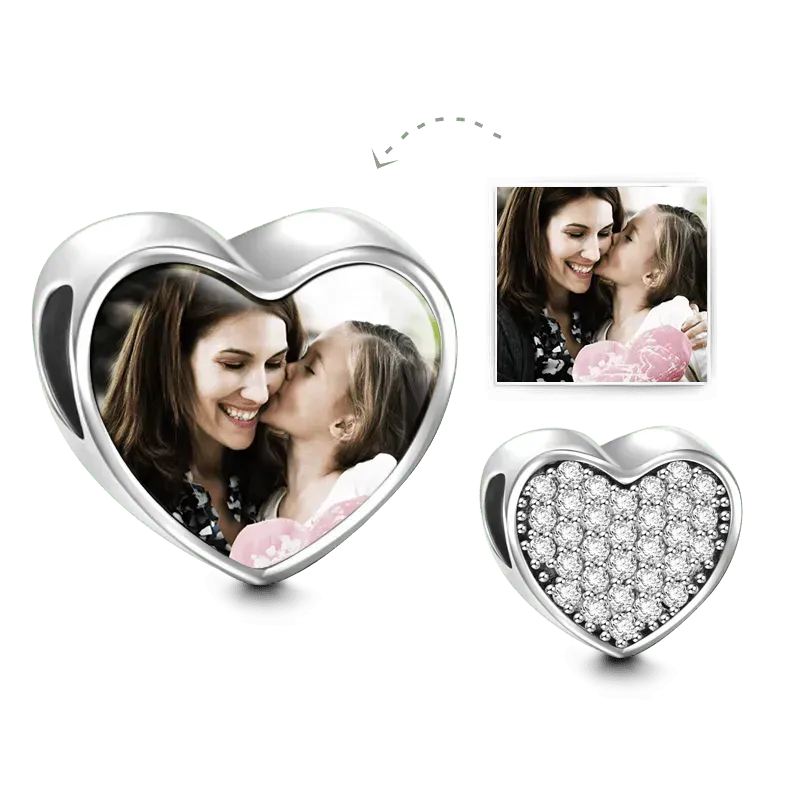 Custom Engraved Heart Photo Charm Projection Charm Bracelet Jewelry Gift For Couples Christmas Gifts