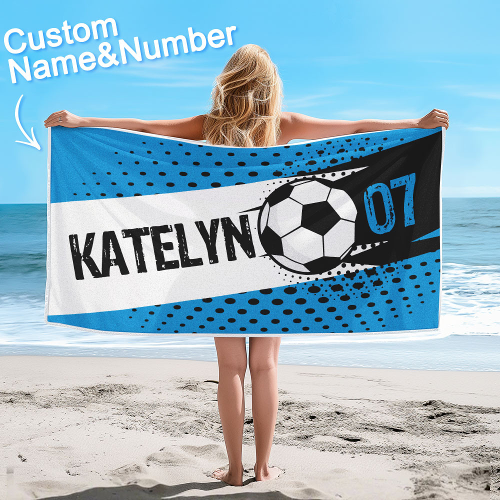 Toalla De Playa Personalizada Con Pelotas Para Deportes De Playa, Regalo Perfecto - CustWitES