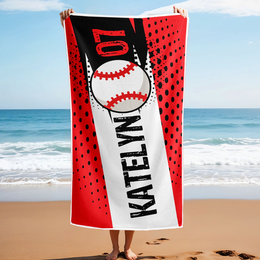 Toalla De Playa Personalizada Con Pelotas Para Deportes De Playa, Regalo Perfecto - CustWitES