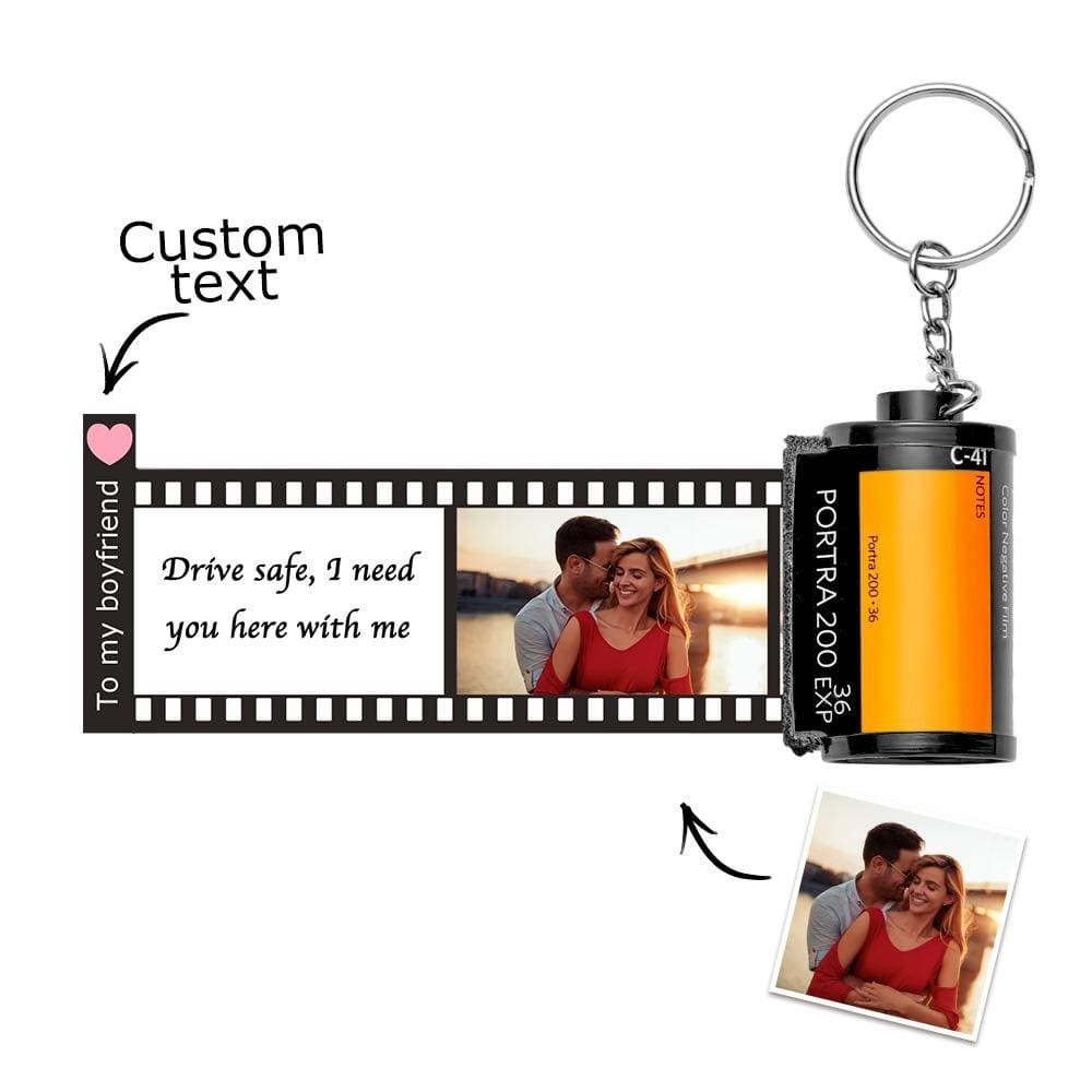 Camera Roll Keychain Drive Safe Film Keychain Gifts for Couple - CustWitUK