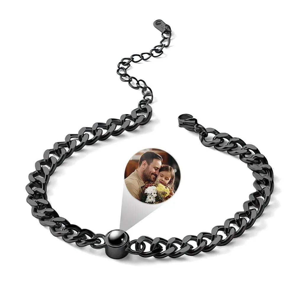 Pulseras De Proyección De Acero Inoxidable, Pulseras De Proyección Personalizadas, Pulseras Tejidas Con Foto, Regalos Conmemorativos - CustWitES