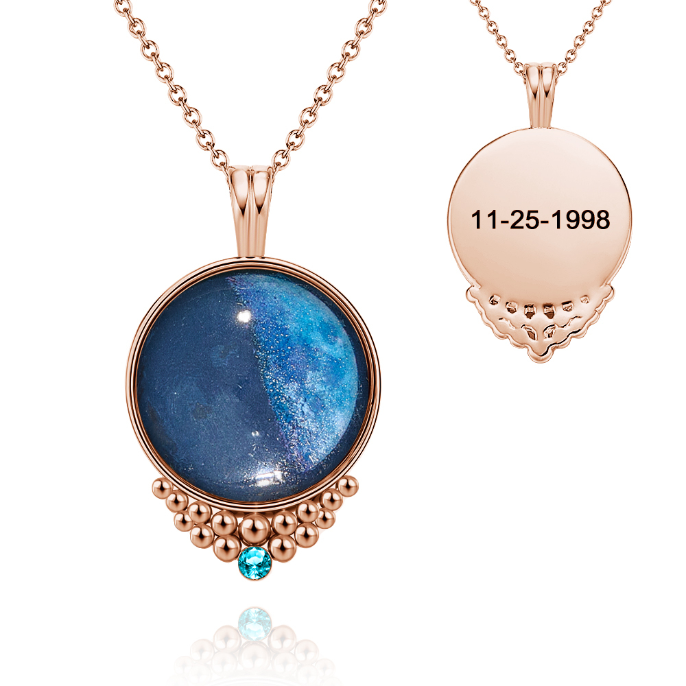 Collar Clásico Personalizado Con Piedra De Nacimiento Como Regalo Para Ella - CustWitES