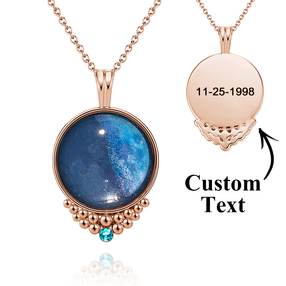 Collar Clásico Personalizado Con Piedra De Nacimiento Como Regalo Para Ella - CustWitES