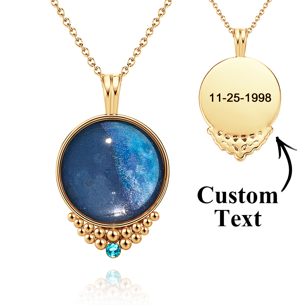 Collar Clásico Personalizado Con Piedra De Nacimiento Como Regalo Para Ella - CustWitES