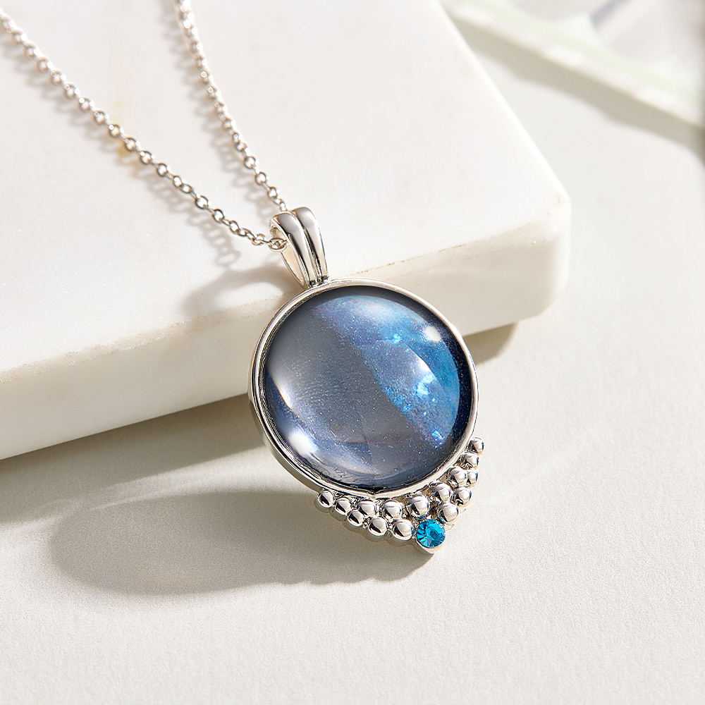 Collar Clásico Personalizado Con Piedra De Nacimiento Como Regalo Para Ella - CustWitES