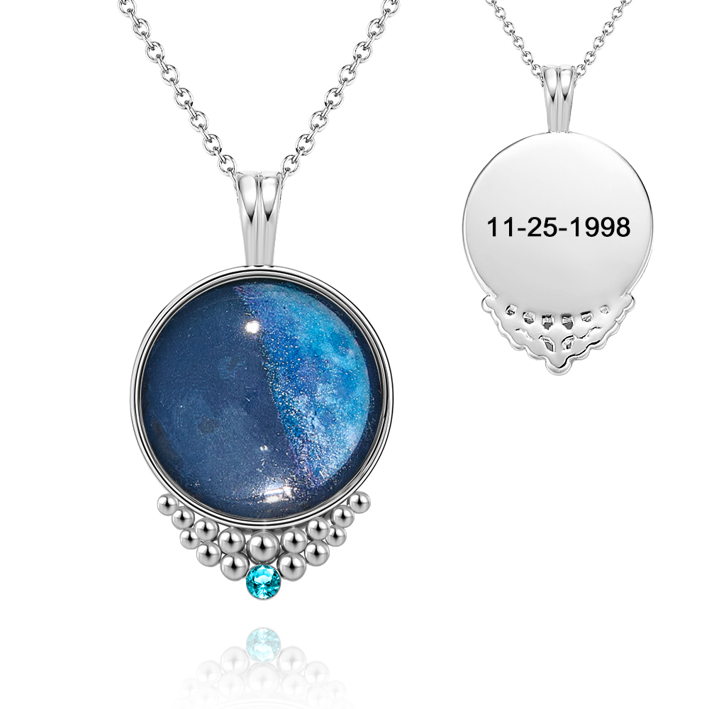 Collar Clásico Personalizado Con Piedra De Nacimiento Como Regalo Para Ella - CustWitES