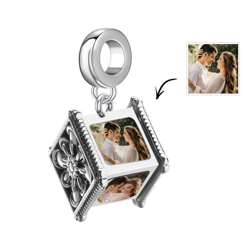 Custom Engraved Heart Photo Charm Projection Charm Bracelet Jewelry Gift For Couples Christmas Gifts