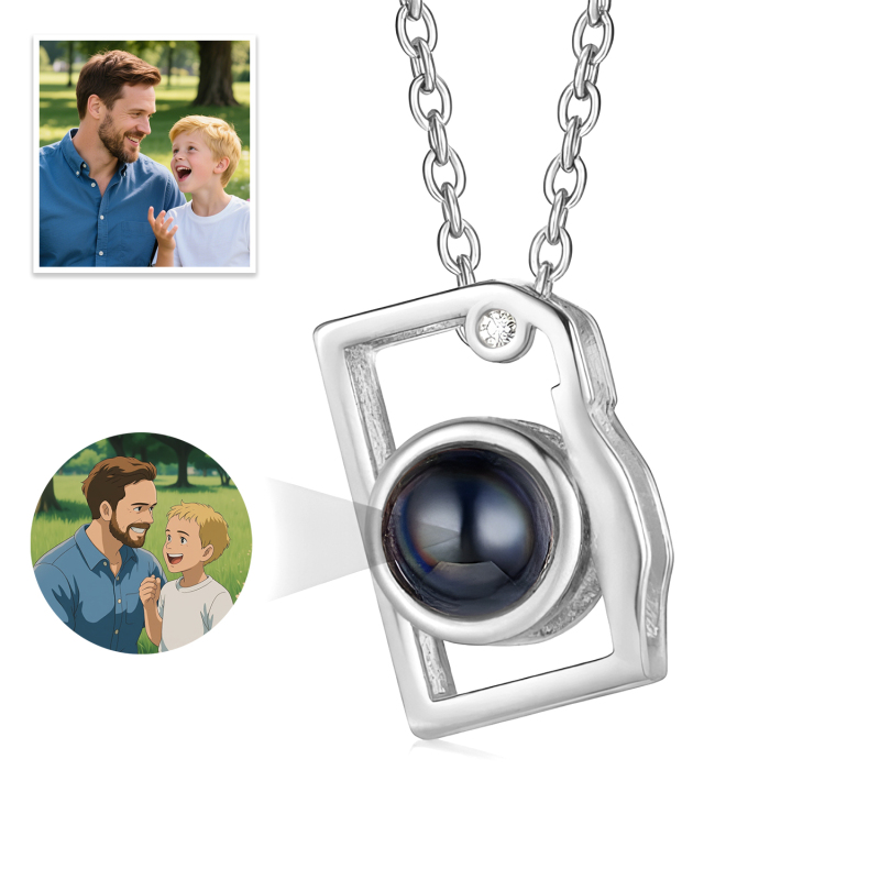 Collar Con Foto Personalizado, Estilo Caricatura, Proyección, Forma De Cámara Creativa, Regalos De Aniversario Para Ella