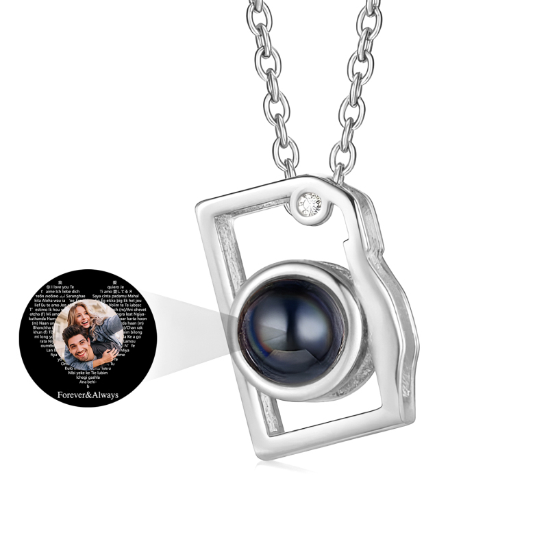 Custom Photo Necklace I Love You 100 Languages Projection Creative Cam