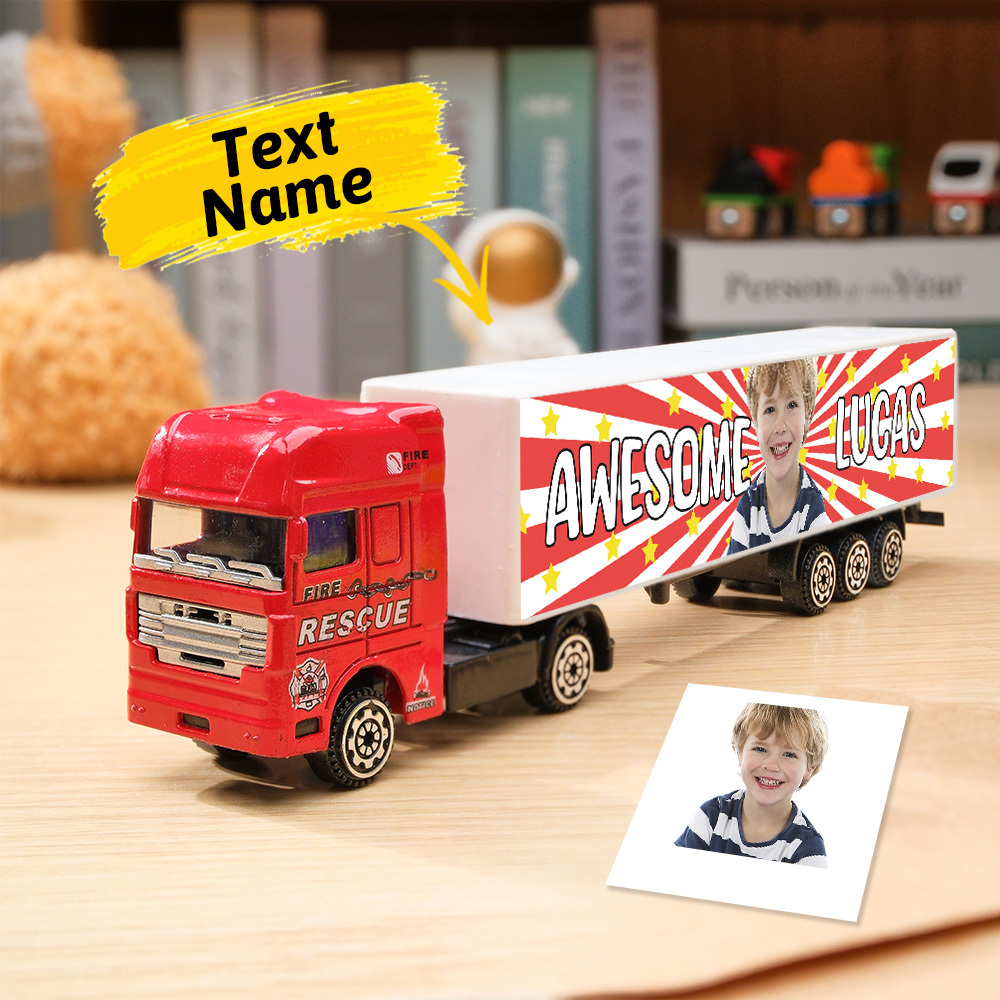 Personalized toy truck, customized with your child's name on the side of the truck: birthday, Christmas, any event for children!