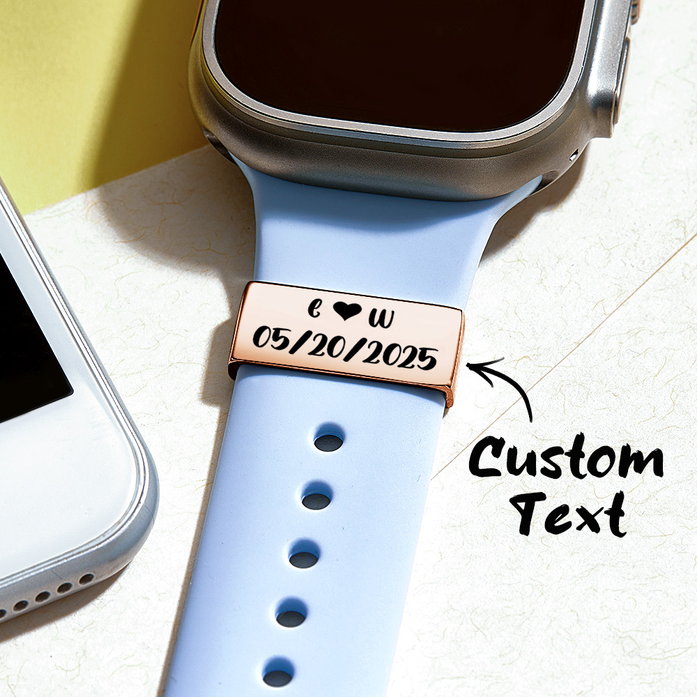 Personalized Watch Strap Charm Custom Letters & Date Smartwatch Charm
