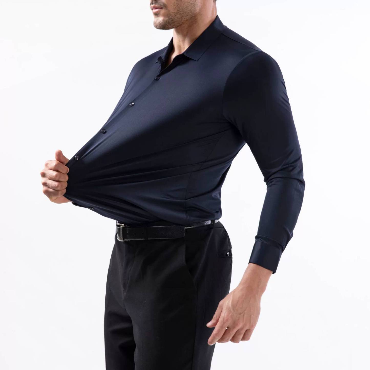 Men's Premium Stretch Dress Shirt Comfortable Business Casual Wrinkle-Free Shirt