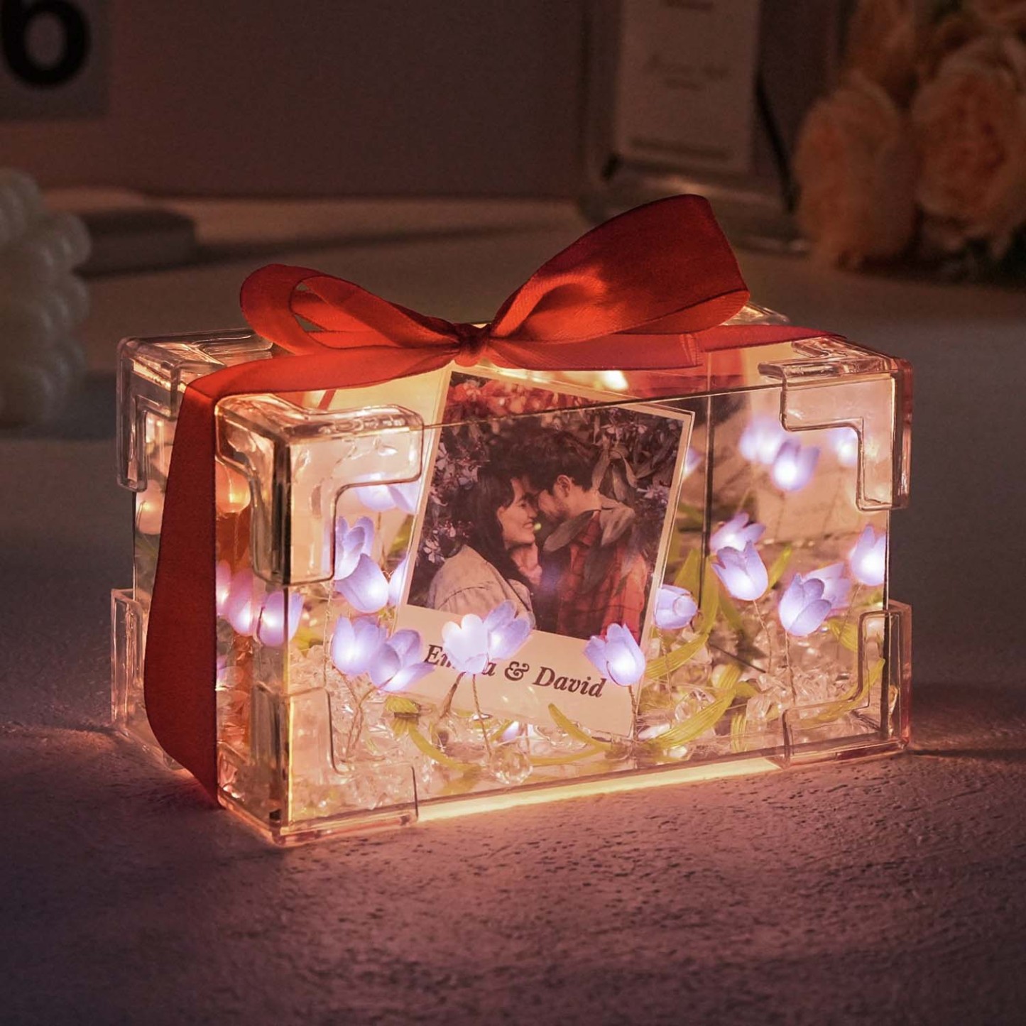 Lámpara De Girasol Personalizada Con Forma De Cubo Y Espejo Infinito, Con Imagen Y Texto, Kit De Bricolaje. - CustWitES