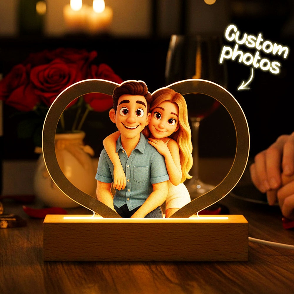 Custom Photo Lamp Personalized Acrylic Night Light Gift for Him and Her