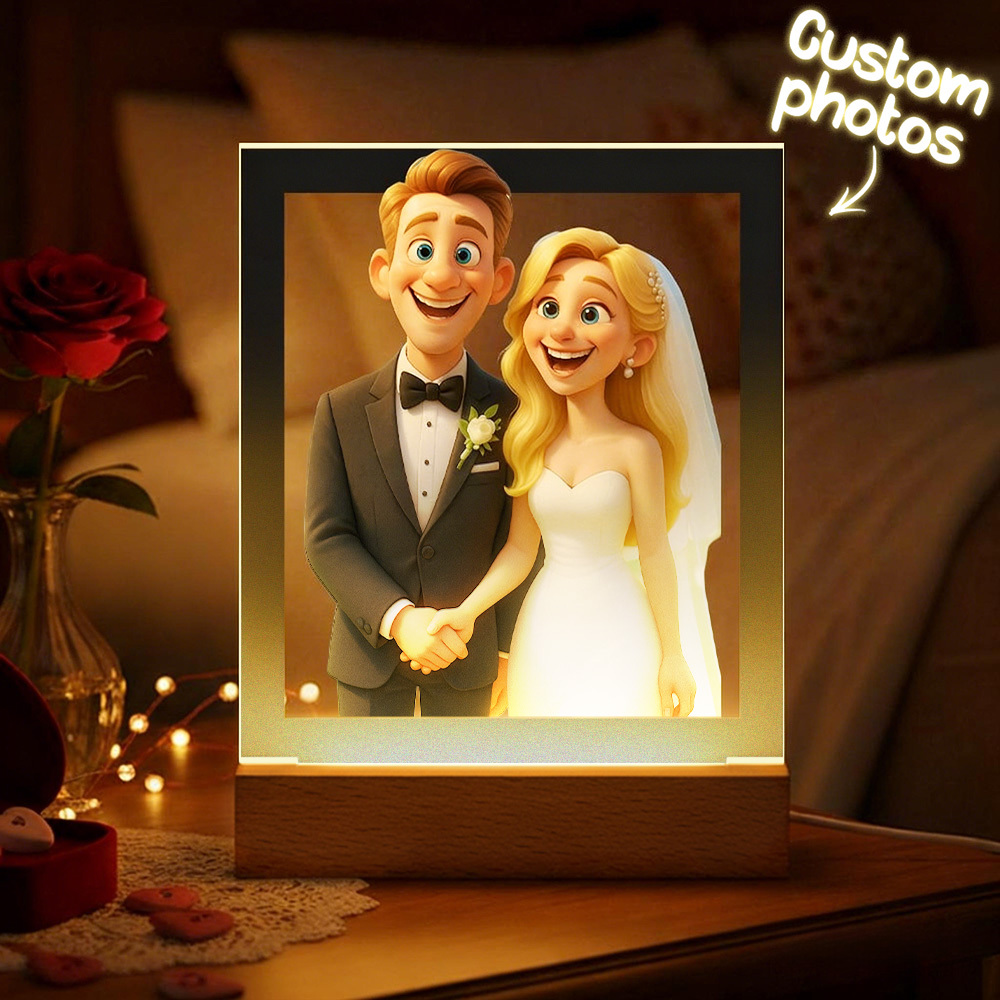 Custom Photo Lamp Personalized Acrylic Night Light Gift for Him and Her