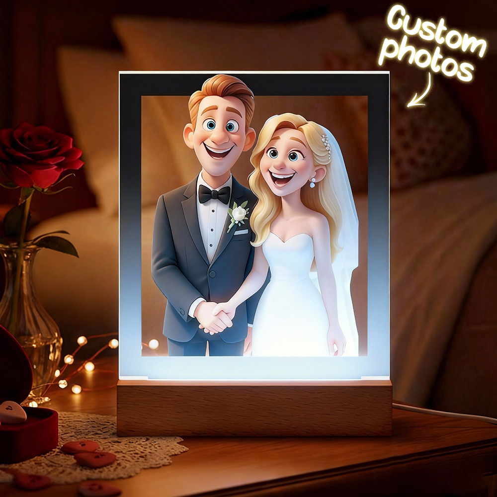 Custom Photo Lamp Personalized Acrylic Night Light Gift for Him and Her