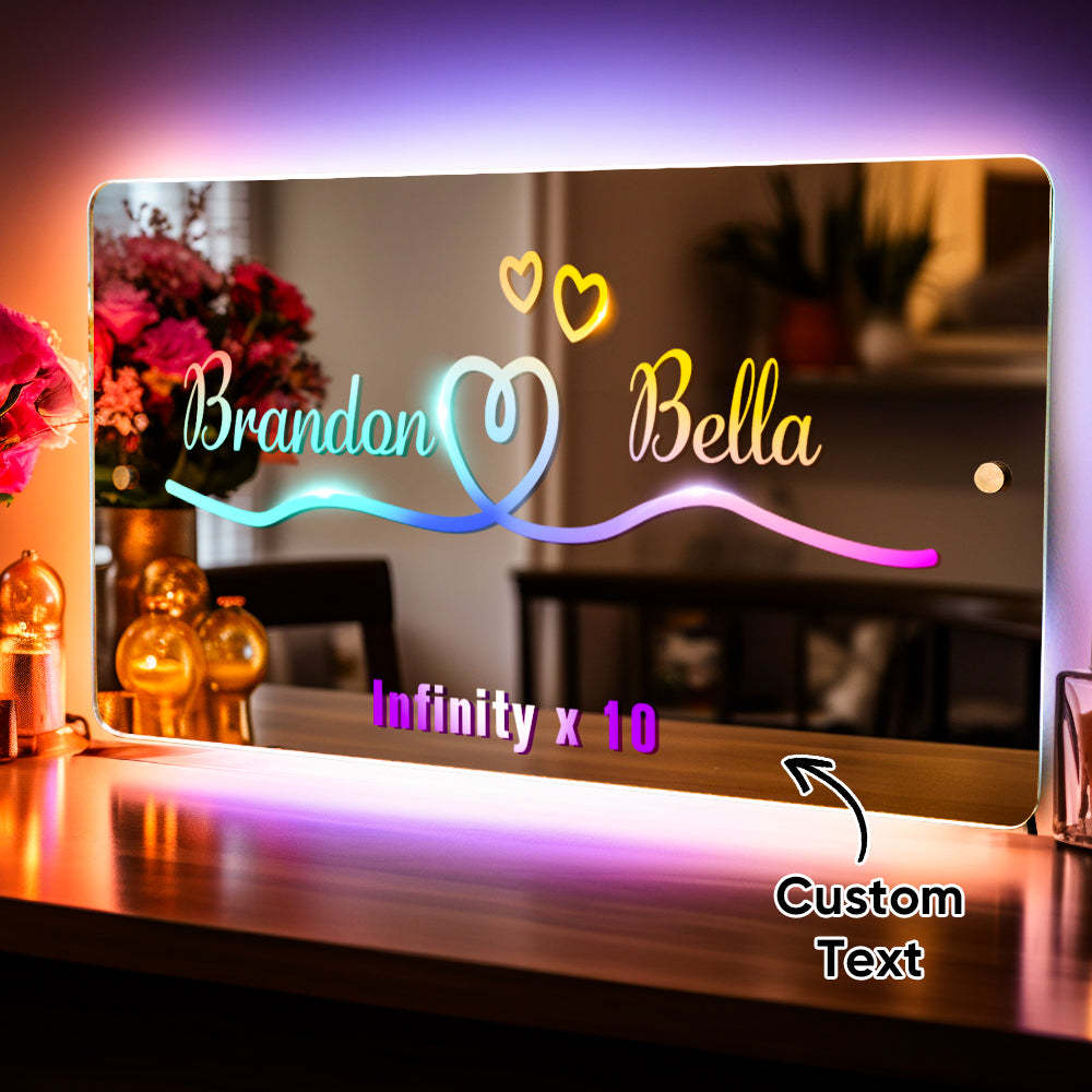 Luz De Noche Con Espejo Personalizada, Regalo De Aniversario Para Tu Pareja, Regalo Especial. - CustWitES