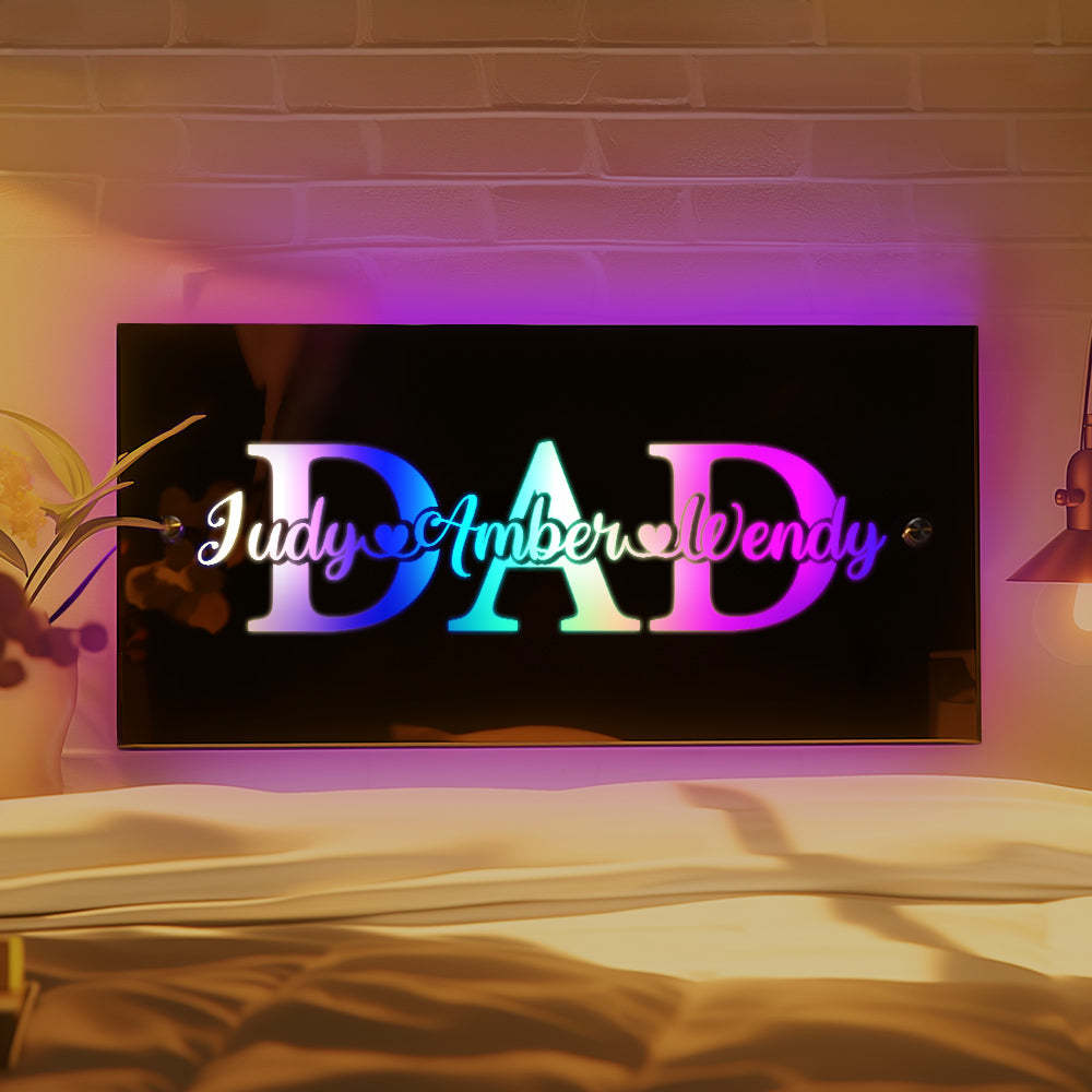 Lámpara De Espejo Con Nombre Personalizado, Regalo Creativo Para El Día Del Padre - CustWitES