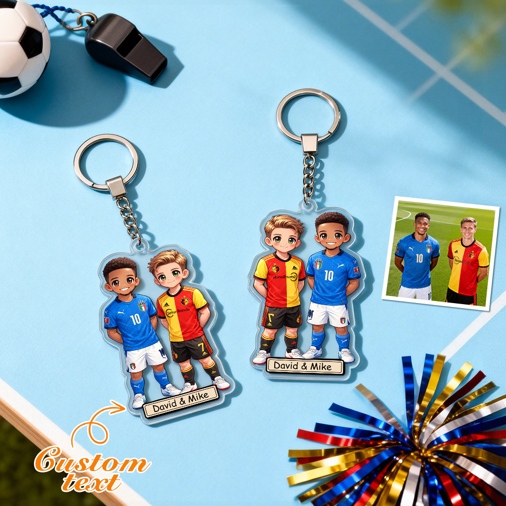 Llavero Acrílico Chibi con Nombre – Personaje de Foto Personalizado