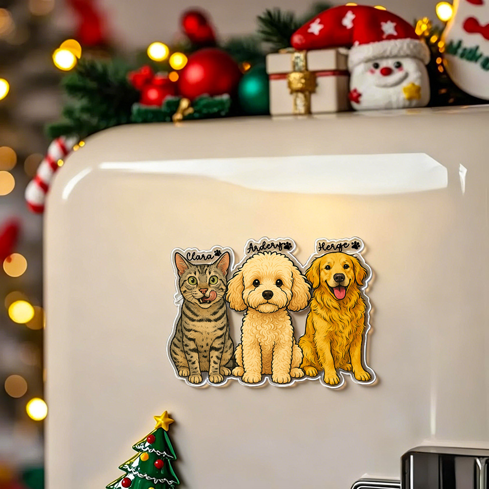 Imán Acrílico Personalizado de Mascota – Regalo para Amantes de Perros y Gatos