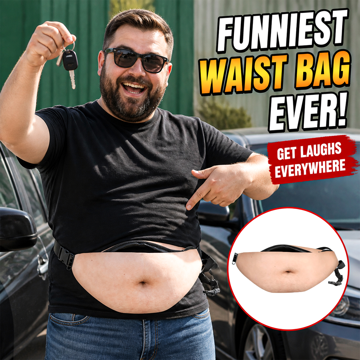 Riñonera Divertida Con Estampado De Abdominales Y Barriga – Bolso De Cintura Con Estampado Corporal Realista, Regalo Original Para Amigos Y Familiares, Cumpleaños, Navidad Y Fiestas.